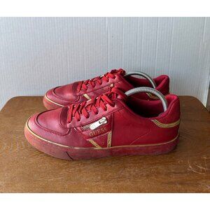 Guess Men's Red & Gold Casual Sneakers Size 9.5 Sku 2965